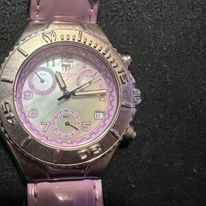 Woman’s Stainless steel Technomarine Watch with lavender leather band